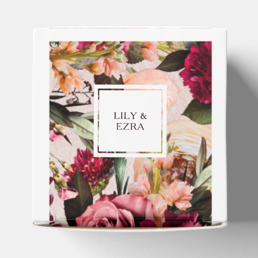 Wijnrode en blosjesroze bedankdoosjes (Bovenkant)