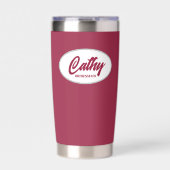 Wijnrode gestileerde naam bruidsmeisje geïsoleerde drinkbeker (Voorkant)