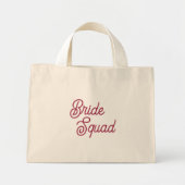 Wijnrode gestileerde script Bruidsmeisjes Mini Tote Bag (Voorkant)
