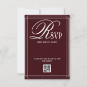 Wijnrode Luxe Bruiloft RSVP Kaartje (Voorkant)
