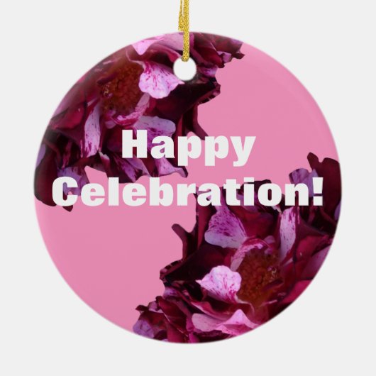 Wijnrode rozen Custom Circle Ornament (Achterkant)