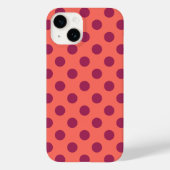 Wijnrode stippen en levende koraalpolka Case-Mate iPhone case (Achterkant)