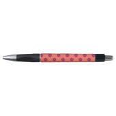 Wijnrode stippen en levende koraalpolka pen (Voorkant)