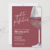 Wijnrood 60ste verjaardagsfeest kaart (Voorkant)