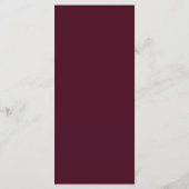 Wijnrood Eenvoudig Elegant Script Bruiloft Menu (Achterkant)