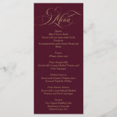 Wijnrood Eenvoudig Elegant Script Bruiloft Menu (Voorkant)
