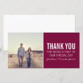 Wijnrood Foto Bedankkaartjes Bedankkaart (Voorkant / Achterkant)