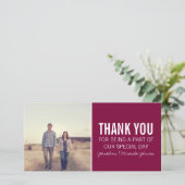 Wijnrood Foto Bedankkaartjes Bedankkaart (Staand voorkant)