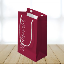 Wijnrood gestileerd schrift bruidsmeisje voor de b klein cadeauzakje