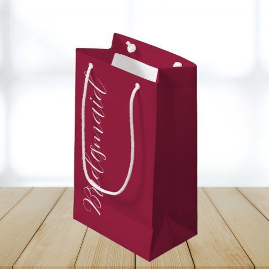 Wijnrood gestileerd script bruiloft bruidsmeisje klein cadeauzakje
