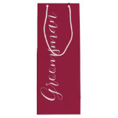 Wijnrood gestileerd script bruiloft Groomsman Wijn Cadeautas (Achterkant)