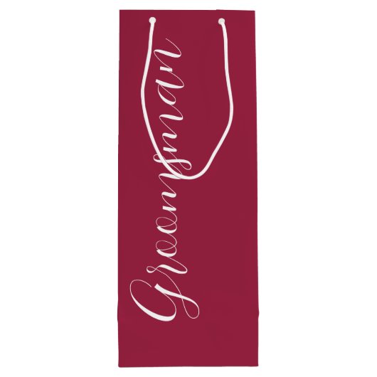 Wijnrood gestileerd script bruiloft Groomsman Wijn Cadeautas (Achterkant)