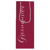 Wijnrood gestileerd script bruiloft Groomsman Wijn Cadeautas (Voorkant)