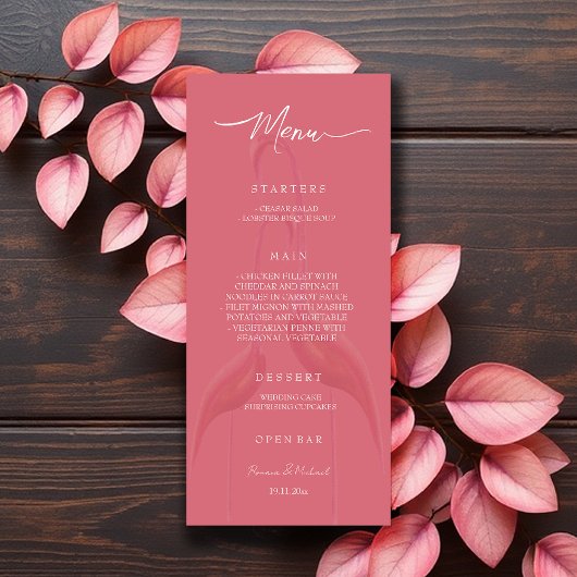 Wijnroze flamingo elegant menu