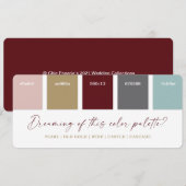 Wijnroze & Goud 2021 Huwelijk Kleurenpalet Kaart (Voorkant / Achterkant)