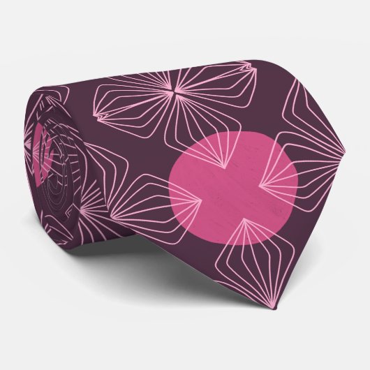 Wijnroze vormen stropdas (Opgerold)