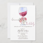 Wijnrozen Glitterdruppels Brunch Bubbel Kaart (Voorkant)