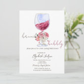 Wijnrozen Glitterdruppels Brunch Bubbel Kaart (Staand voorkant)