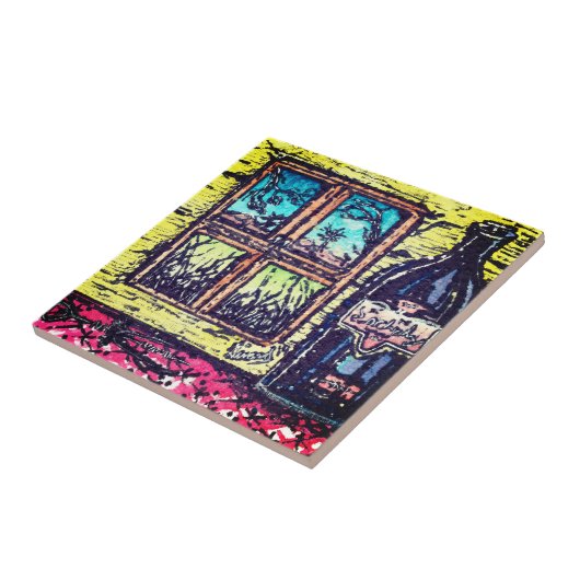 Wijnruit en een Uitzicht Tegeltje (Zijkant)