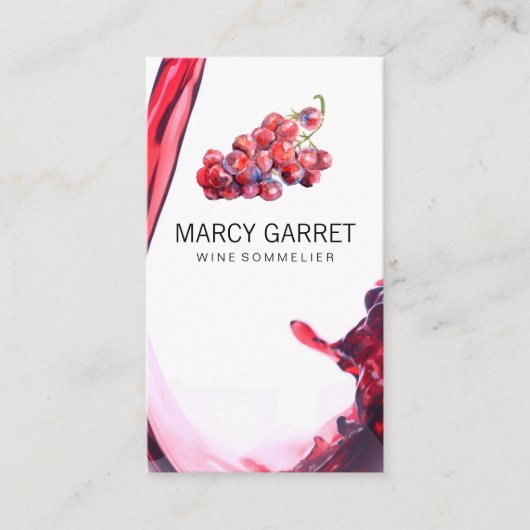 wijnschenking | plons | Wijndruiven en vaten Visitekaartje (Voorkant)