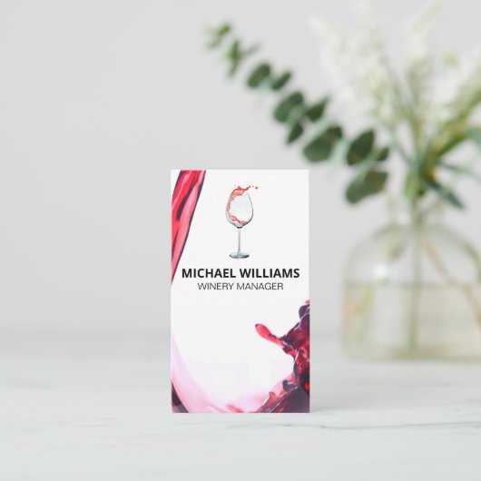 wijnschenking | wijnplons visitekaartje (Staand voorkant)
