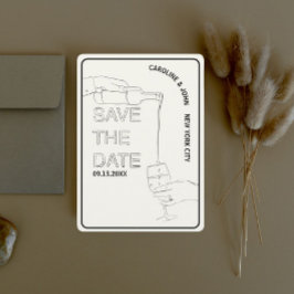 Wijnschets Bruiloft Save The Date Kaart