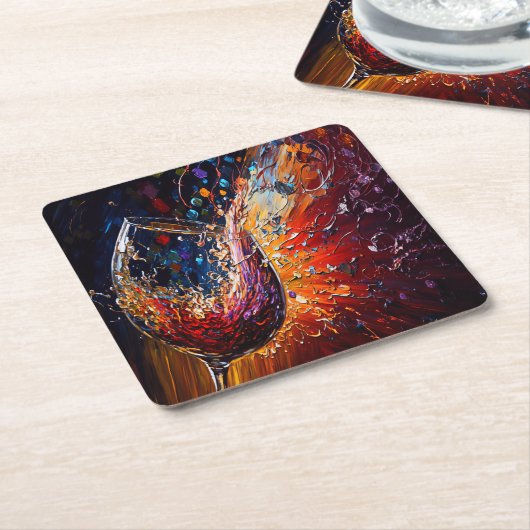 WIJNSCHILDERIJ KARTONNEN ONDERZETTERS (Schuin)