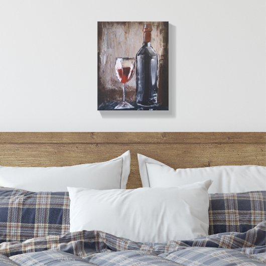 wijnschilderij van Chet McDan Art Canvas Afdruk (Insitu (Slaapkamer))