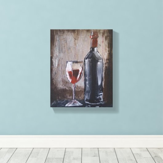 wijnschilderij van Chet McDan Art Canvas Afdruk (Insitu (Houten vloer))