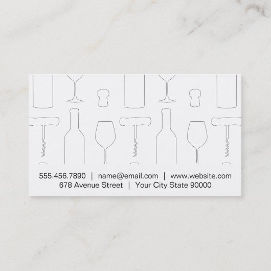 wijnset | Fles en glas Visitekaartje (Achterkant)
