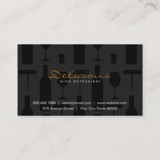 wijnset | Zwart op zwart Visitekaartje (Voorkant)