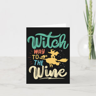 Wijnshirt voor vrouwen heks manier naar de wijn gr kaart