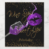 Wijnslokjes en zoete lippen - Paarse Wijn Etiket (Enkel label)