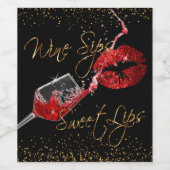 Wijnslokjes en zoete lippen wijn etiket (Enkel label)