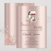 Wijnsmaak Druiven Roos Gold Brunch & Bubble Kaart (Voorkant / Achterkant)