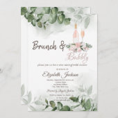 Wijnsmaak - Eucalyptus Greenery Brunch & Bubble Kaart (Voorkant / Achterkant)