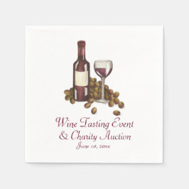 Wijnsnijstaart Bottelglazen druiven Servet