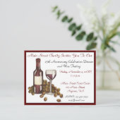 Wijnsnijstaart Cocktail Party Druiven Flesglas Uitnodiging Briefkaart (Staand voorkant)