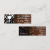 Wijnsommelier | Hout | Wijndruiven Mini Visitekaartje (Voorkant / Achterkant)