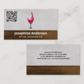 Wijnspetter | Rode Wijn Glas | Hout Visitekaartje (Voorkant / Achterkant)