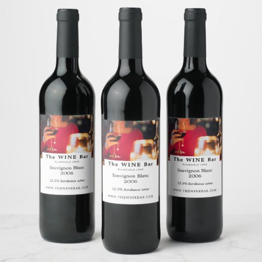 Wijnstaafscène, wijnstang/wijnmoer wijn etiket (Flessen)