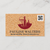 Wijnstad Downtown Logo | kurk Visitekaartje (Voorkant)