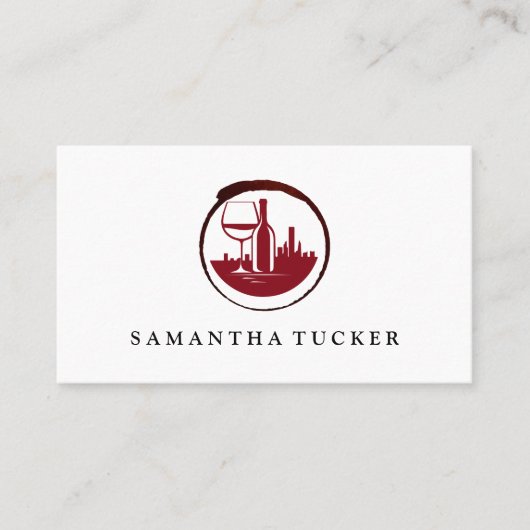 Wijnstad Rode Logo | wijnmakerij Visitekaartje (Voorkant)