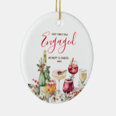 Wijnstang met eerste kerst — siercadeau keramisch ornament (Rechts)