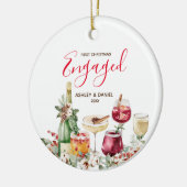 Wijnstang met eerste kerst — siercadeau keramisch ornament (Links)