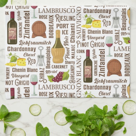 Wijnstijlen Keukenhanddoek (Gevouwen)