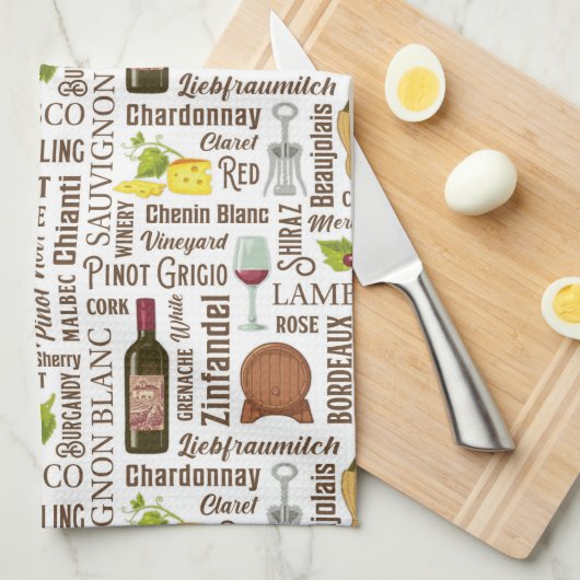 Wijnstijlen Keukenhanddoek (Quarter Fold)