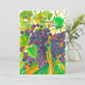 Wijnstok 50ste huwelijksjubileum uitnodiging (Staand voorkant)