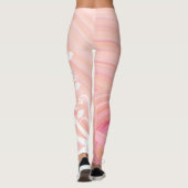 Wijnstok & Bloem Scroll Over Perzik en Roze Spiraa Leggings (Achterkant)