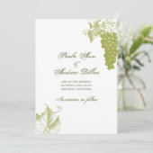 Wijnstok Bruiloft Uitnodiging (Staand voorkant)